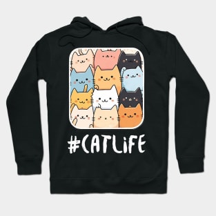 Hashtag CATLIFE Cat Photo Hoodie